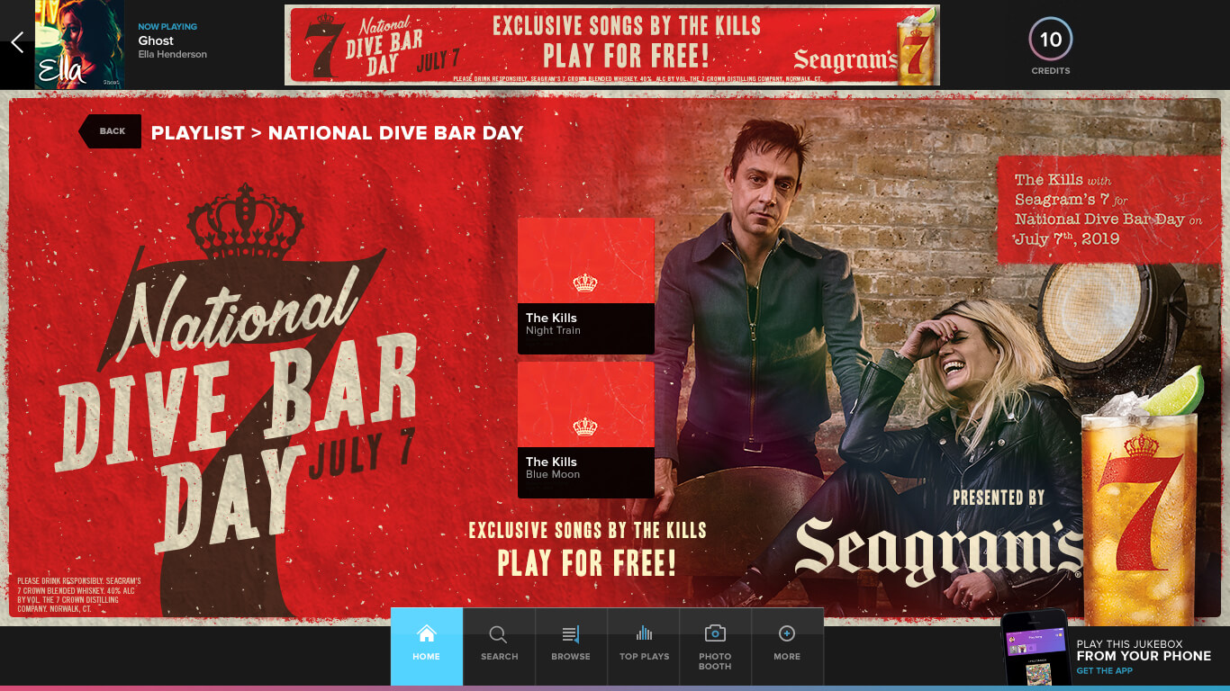 Seagram's 7 National Dive Bar Day Featured Music promotion