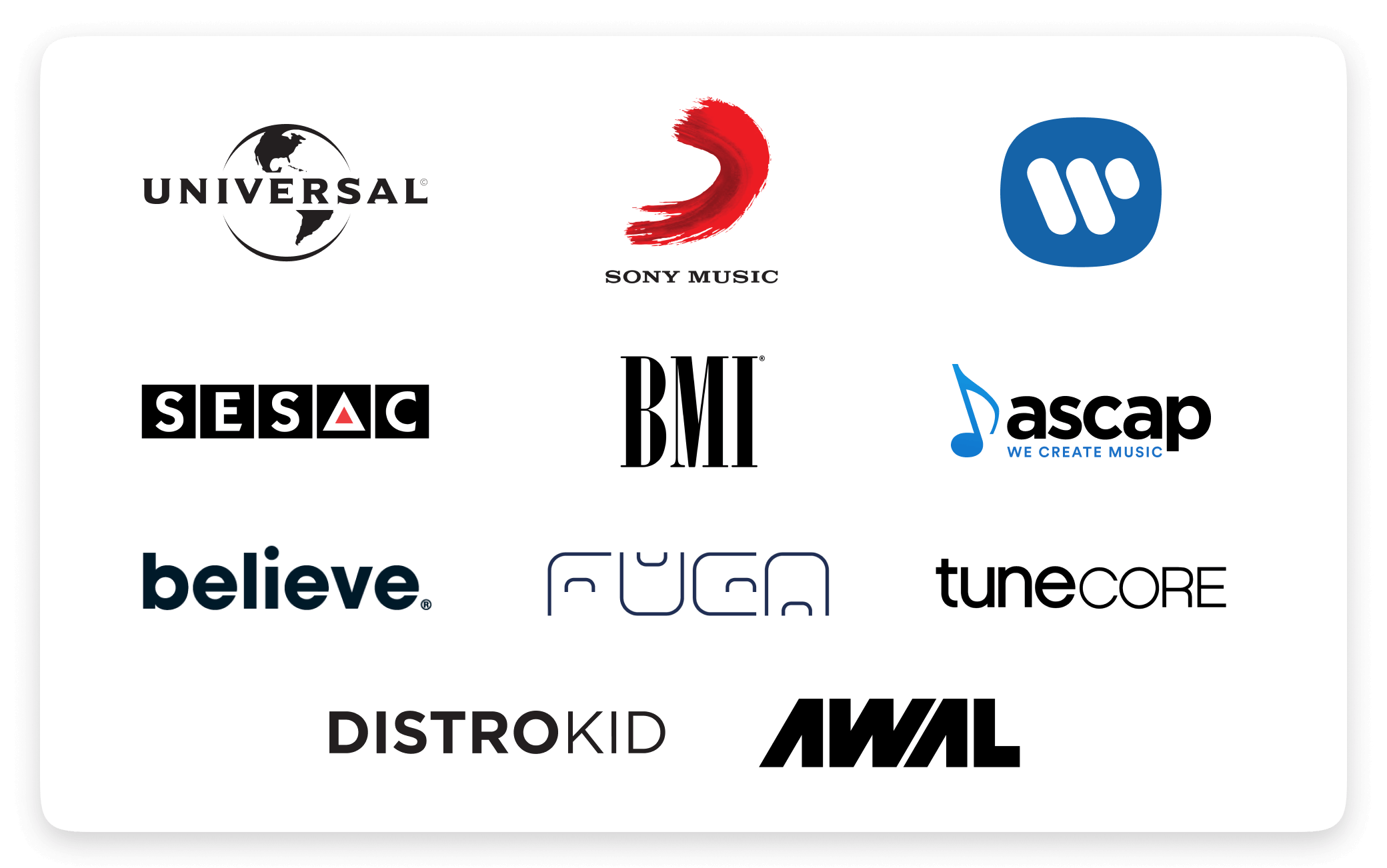 music label and distributor logos