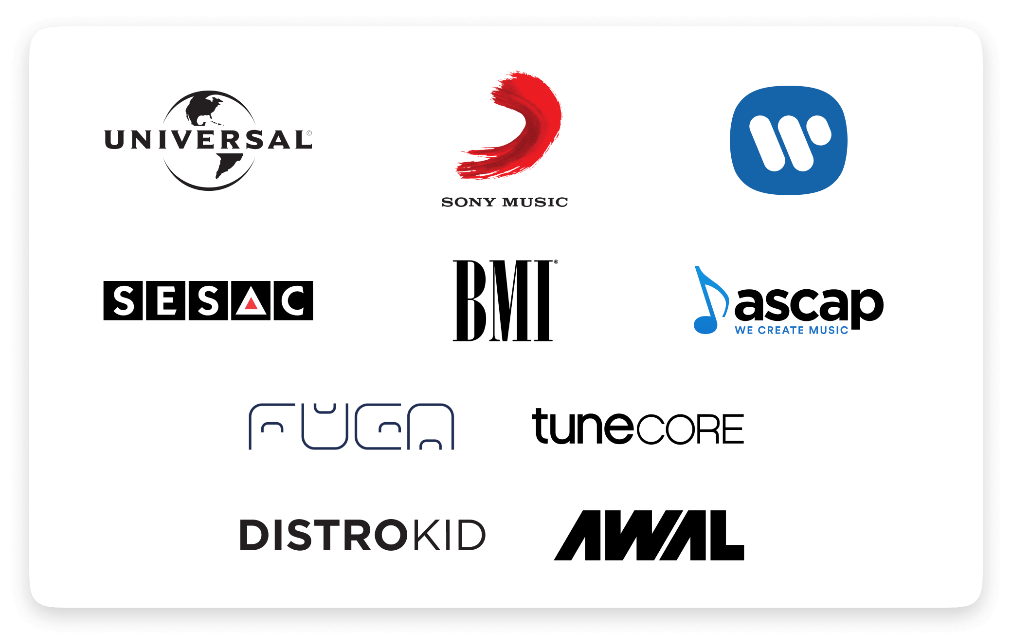 music label and distributor logos