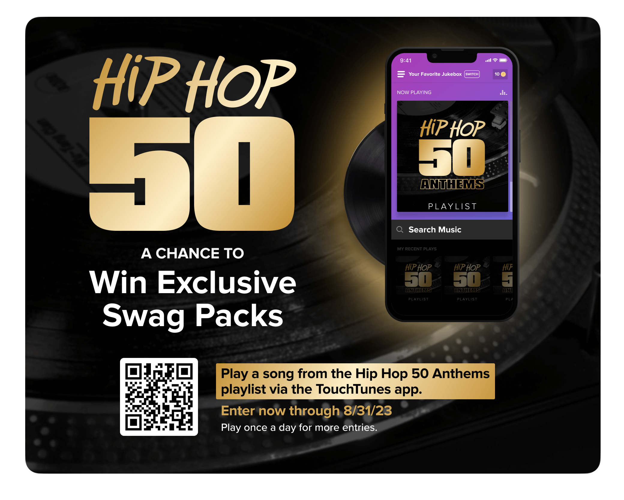 Hip Hop 50 Sweepstakes a chance to win exclusive swag packs