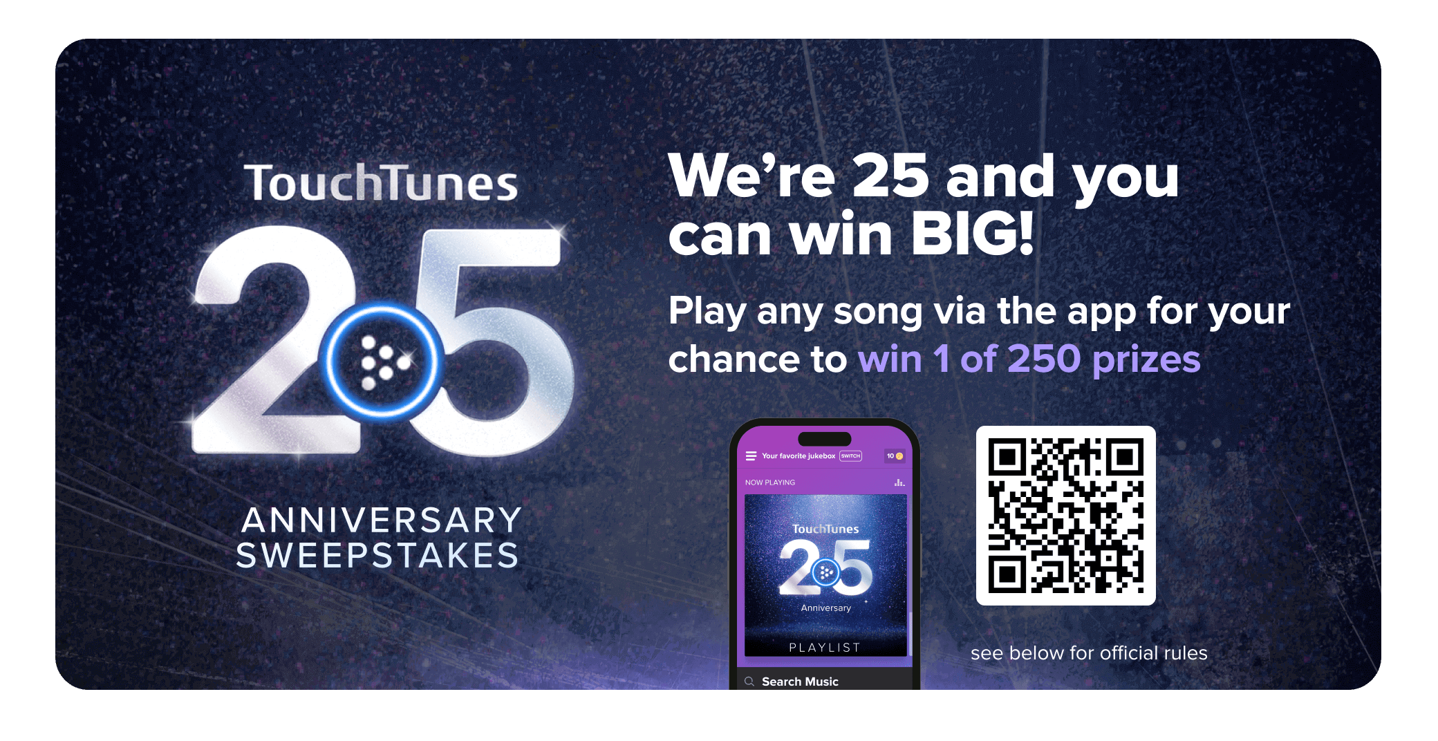TouchTunes 25th Anniversary Sweepstakes