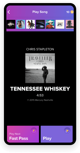 mobile app play song screen
