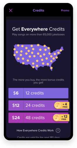 mobile app buy credits