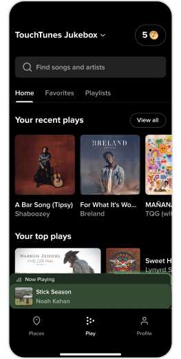 mobile app play screen