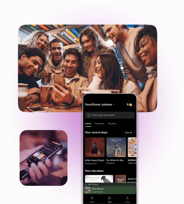 happy patrons in a restaurant with the mobile app